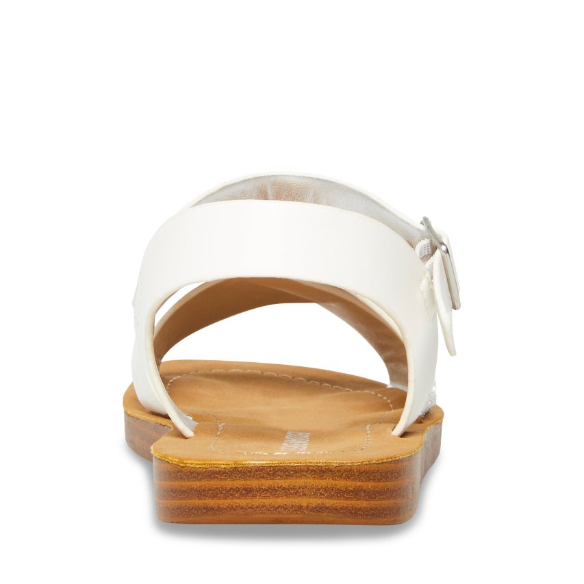 White Steve Madden Jleague Kids' Flat Sandals | PH 8697IPL